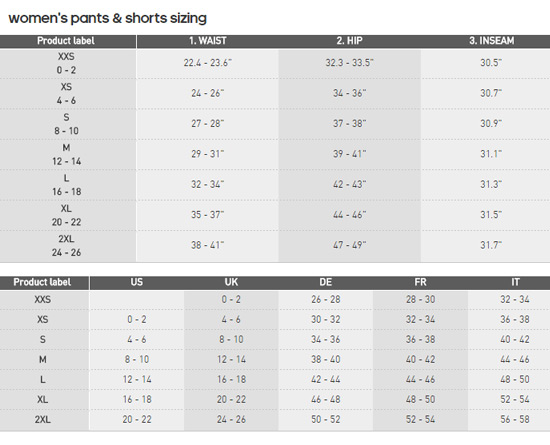 adidas Womens Shorts Sizing