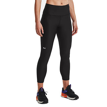 Under Armour Heat Gear Armour Womens Hi-Rise Ankle Leggings (Black-White)