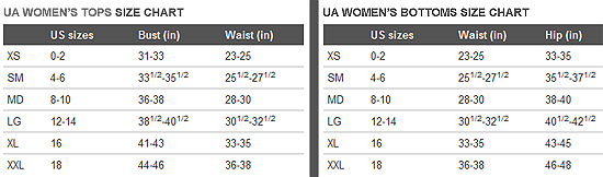 Under Armour Womens Clothing Size