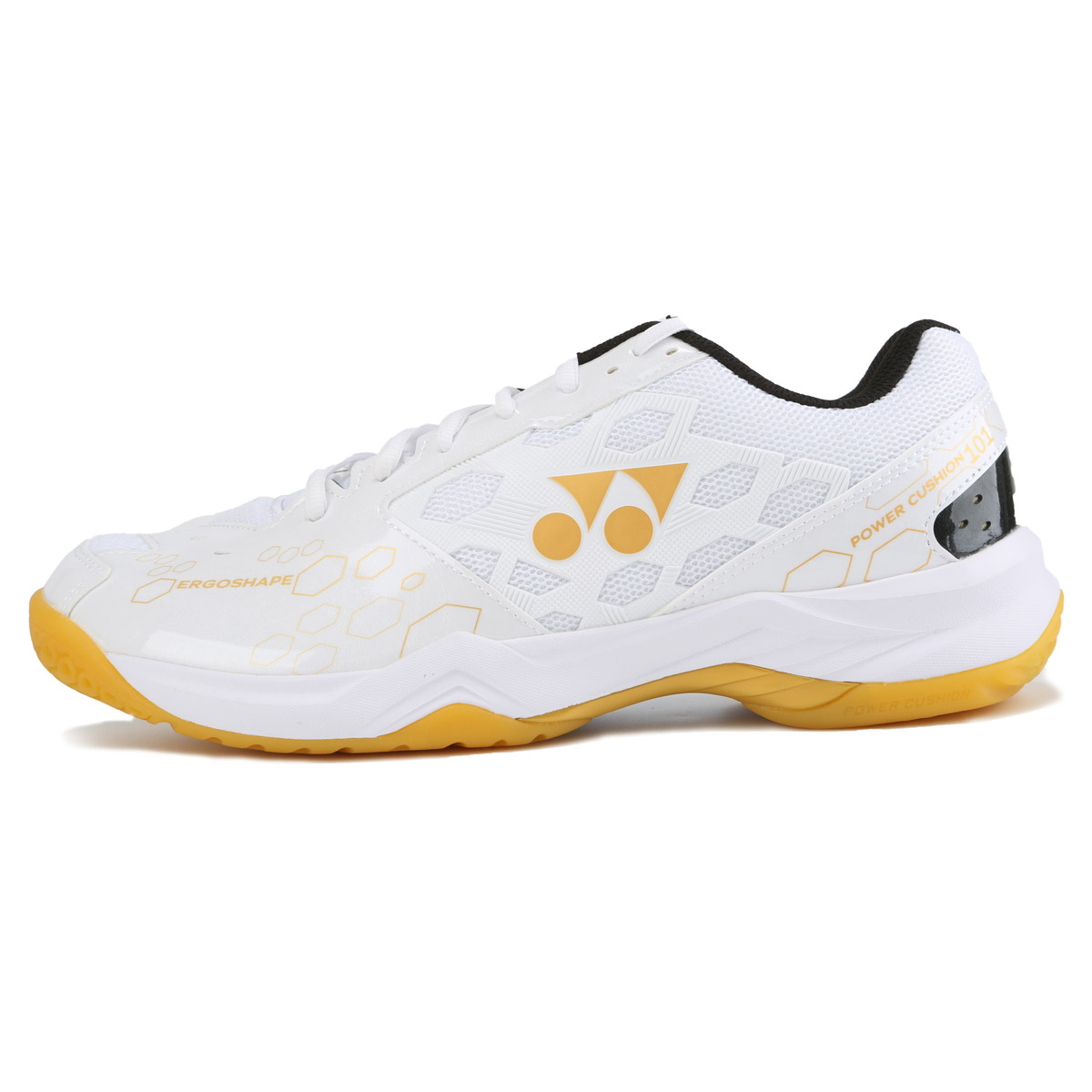 Yonex Power Cushion 101 Badminton Shoes (White-Gold)