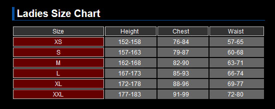 Yonex Womens Clothing Size Guide